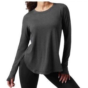 Athleta Uptempo Long Sleeve Shirt Gray Small